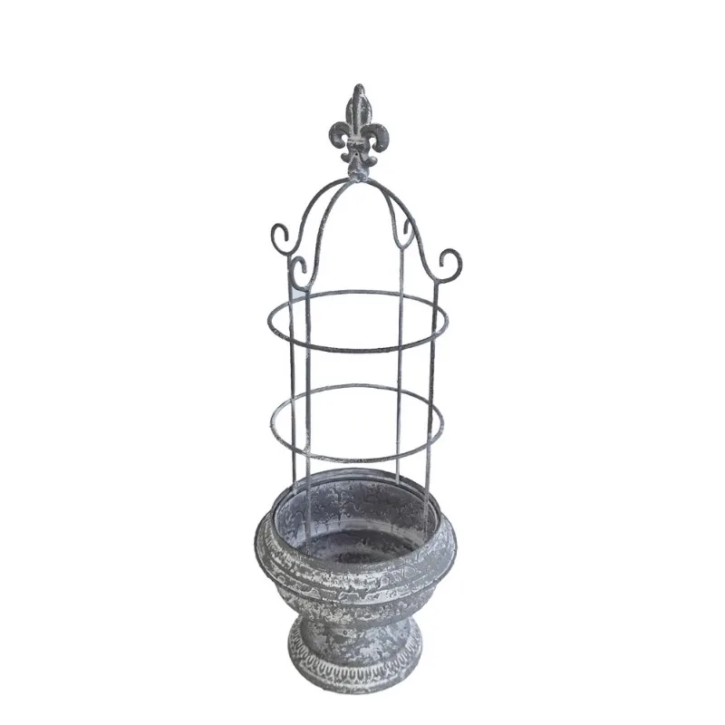 Wrought iron vine climbing frame, small bird cage, vine flower pot, outdoor garden retro and old balcony ornament decoration