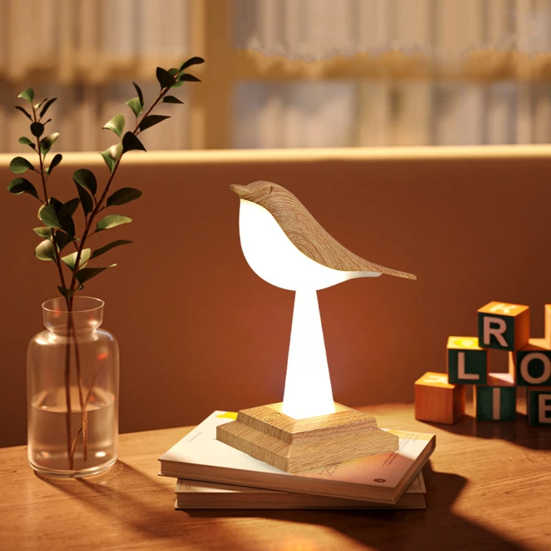 Led Bird Magpie Lamp Decoration Home Night Lights Children Gift Lamps Bedside Table Portable Sensor Touch Light Indoor Lighting