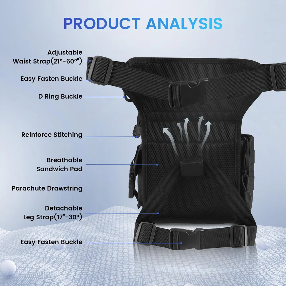 Bolsa de Perna com Múltiplos Propósitos, Fanny Coxa Pack, Exterior, Caça, Esportes, Bicicleta, Ciclismo, Pesca, Ferramenta
