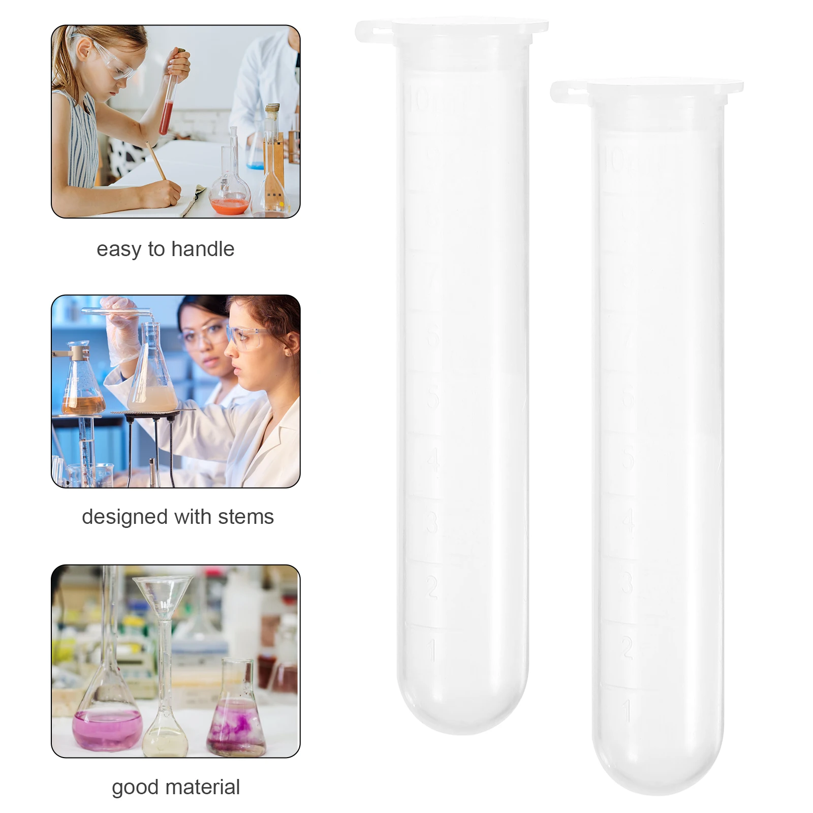 

50 Pcs Tube Sealed Bottle Storage Barrel Liquid Sampling Vials Plastic Test Tubes with Lids