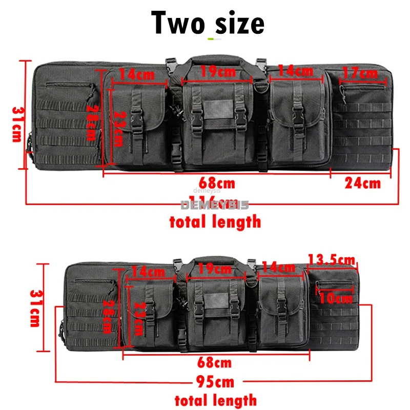 Tactical Gun Cases Double Long Rifle Pistol Bag Firearm Backpack Transporting Rifles and Pistols 95cm / 116cm