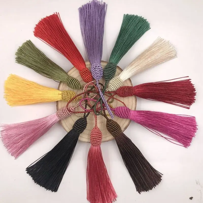 20PCS/LOT Red Silky Tassels Fringe Sewing Accessories Crafts DIY Curtains / Scarf / clothing Tassels 10-15cm