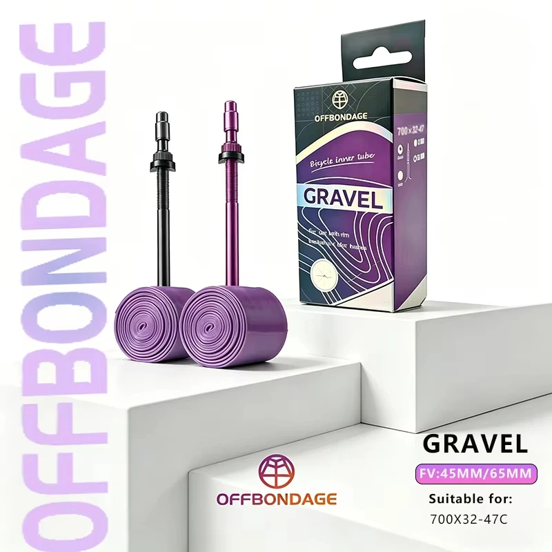 OFFBONDAGE 45g Ultraleichter Rennrad- und MTB-Schlauch aus TPU mit französischem Ventil (FV) 45/65mm für Gravel 700C 32C 35C 37C 40C 47C Superleicht