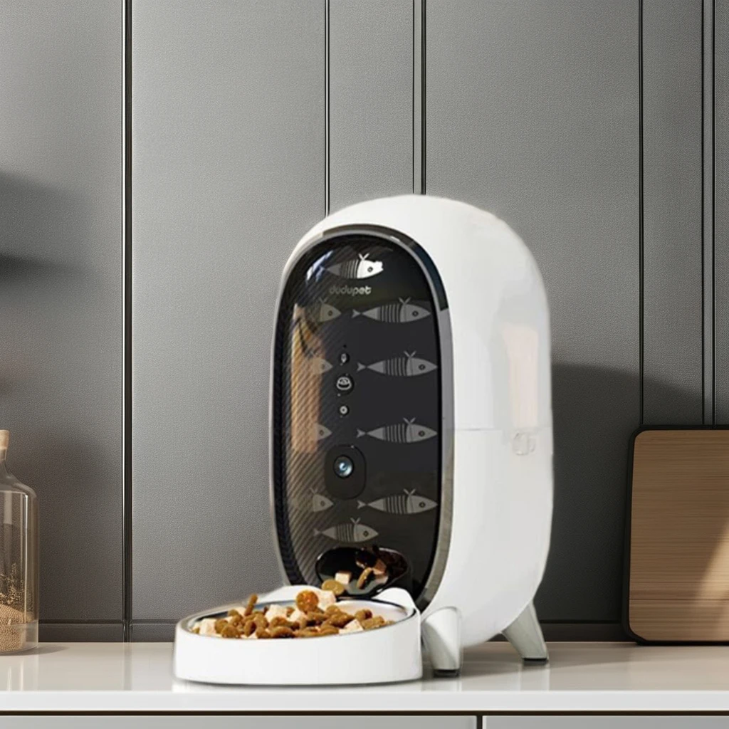 

Automatic Wifi Smart Pet Food Dispenser 3L Capacity Stainless Steel Bowl Small Rounded Shape Dog Cat Feeder Love Factory Sale