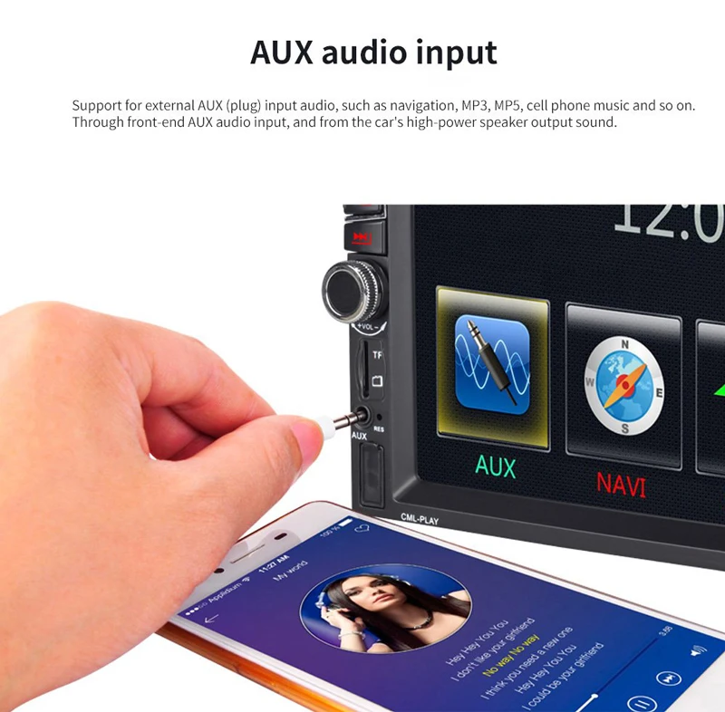 Universal 2 Din Autoradio GPS Navigation Multi Language FM Radio Remote Control MP5 Player