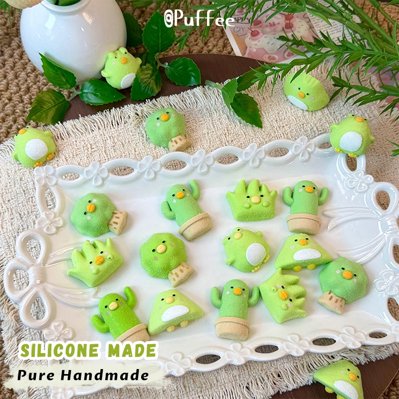 Green Goose Pop Food-grade Silicone Taba Squishy, Stress Relief ASMR Soft Handmade Squeeze Fidget Toy, Christmas Halloween Gift