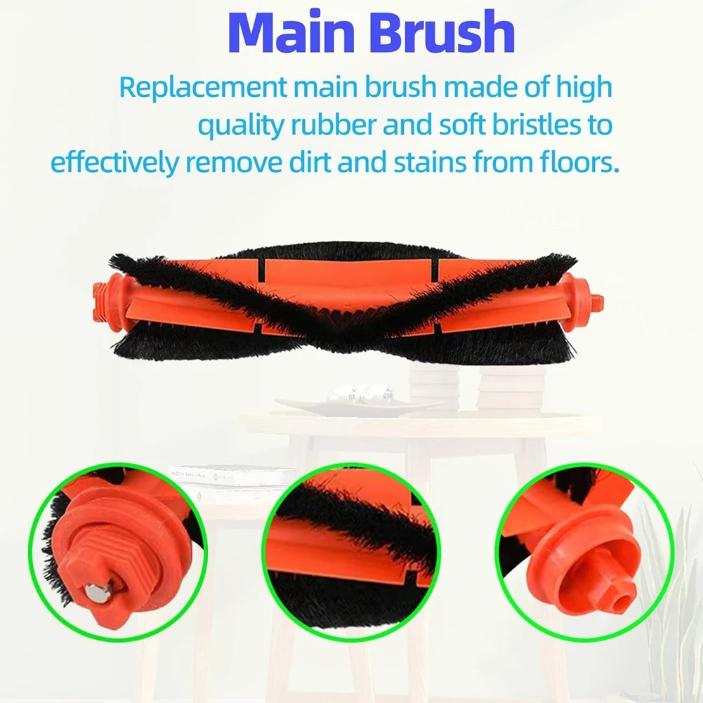 A76I-For Honiture V8 Pro Robot Vacuum Cleaner Main Side Brush Hepa Filter Mop Cloth Replacement Accessories Kit