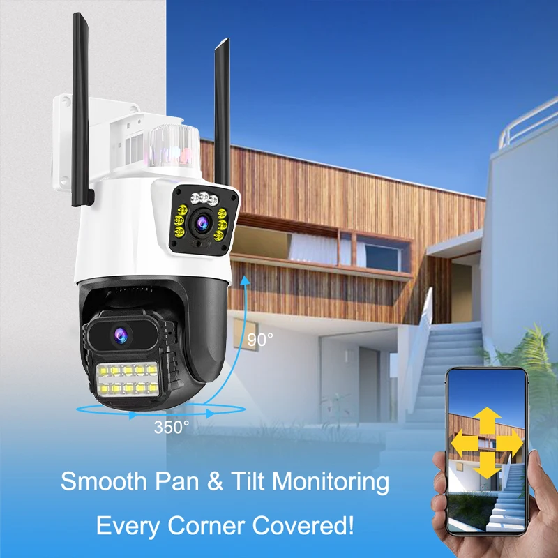 6MP V360pro APP Wireless Dual Lens  PTZ IP Dome Camera AI Humanoid Detection Full Color Home Security CCTV Baby Monitor
