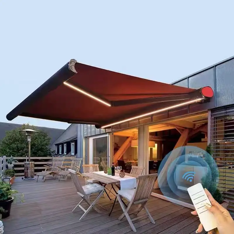 2026 Full Cassette Retractable Sun Awning Manual/Electric Dual-use Outdoor Patio Canopy with Full Protectionpromote sales