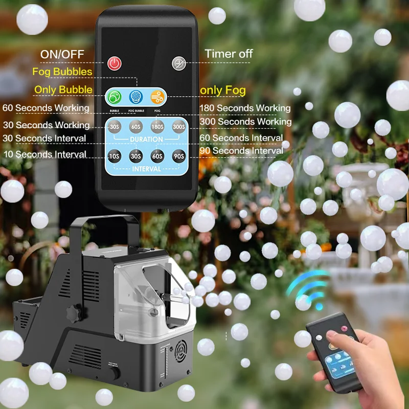 เครื่องทำฟองสบู่หมอก 3-in-1,เครื่องทำฟองควันพร้อมรีโมทคอนโทรลไร้สายสำหรับงานแต่งงานเวทีคริสต์มาสของขวัญวันฮาโลวีนของเล่น