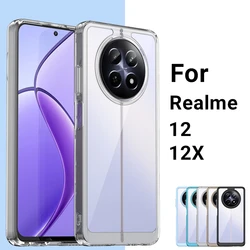 For Realme 12 5G Case Realme 12 12X 5G Cover Funda Clear PC + TPU Silicone Shockproof Protective Phone Back Cover Realme 12 5G