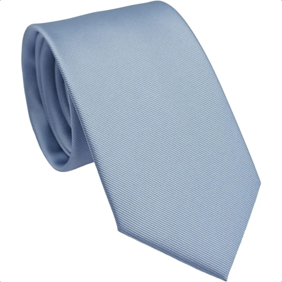 Set cravatta normale e fazzoletto da taschino da uomo in tinta unita, larghezza standard da 3,2 pollici