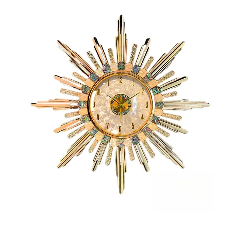 Gold Fashion Yellow Wall Clock Unique Premium Cute Nordic Digital Clock Luxury Living Room Orologio Da Parete Home Decor Items