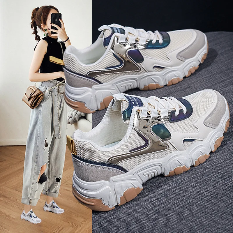 Casual Fashion Thick Bottom Sport Shoes for Women Outdoor Athletic Walking for Male Luxury Brand Natural Leather Casual Sneakers