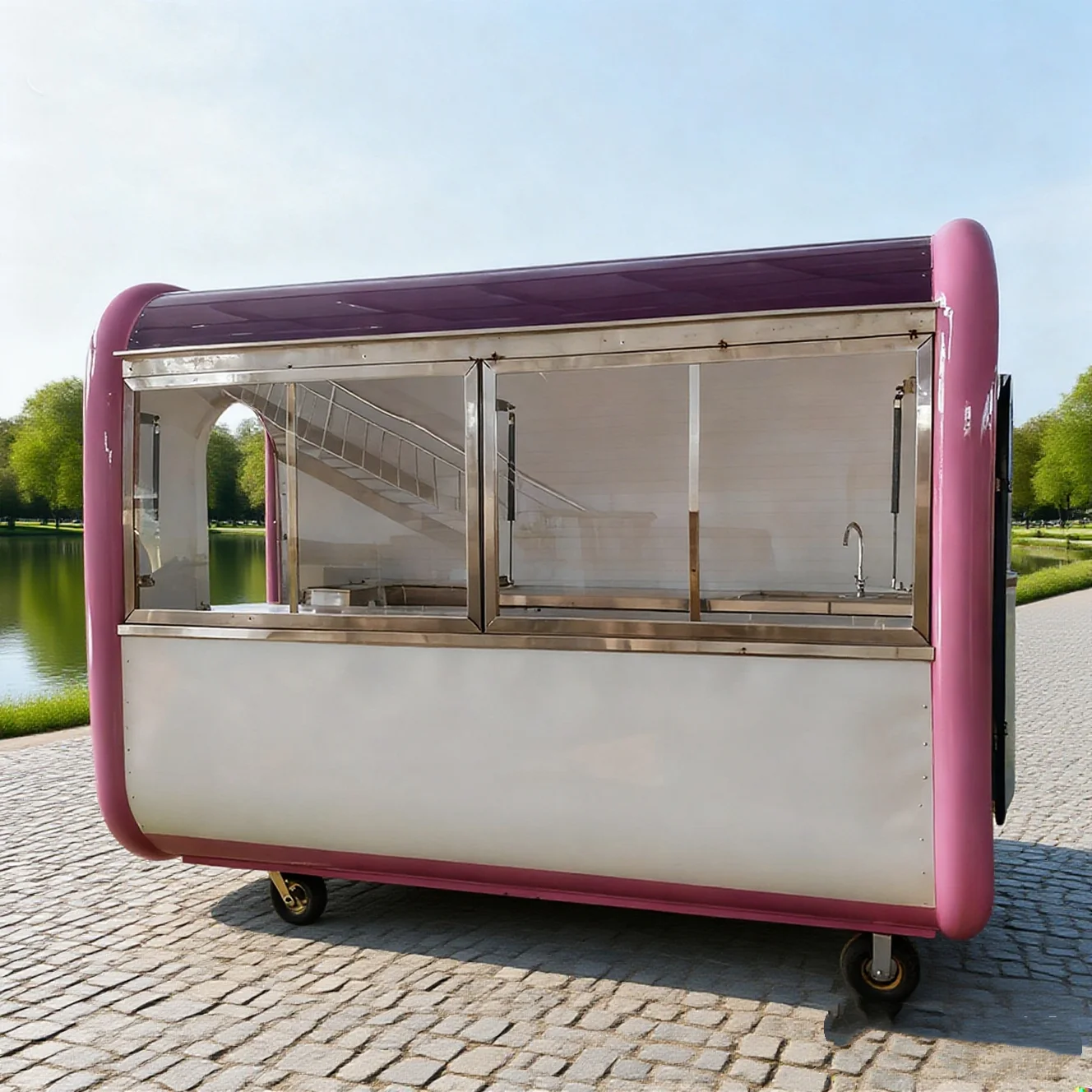 

Luxury Customised Mobile Restaurant Food Truck Fruit-Based Ice Cream Snacks Bakery Trailer Taco Truck Trailer