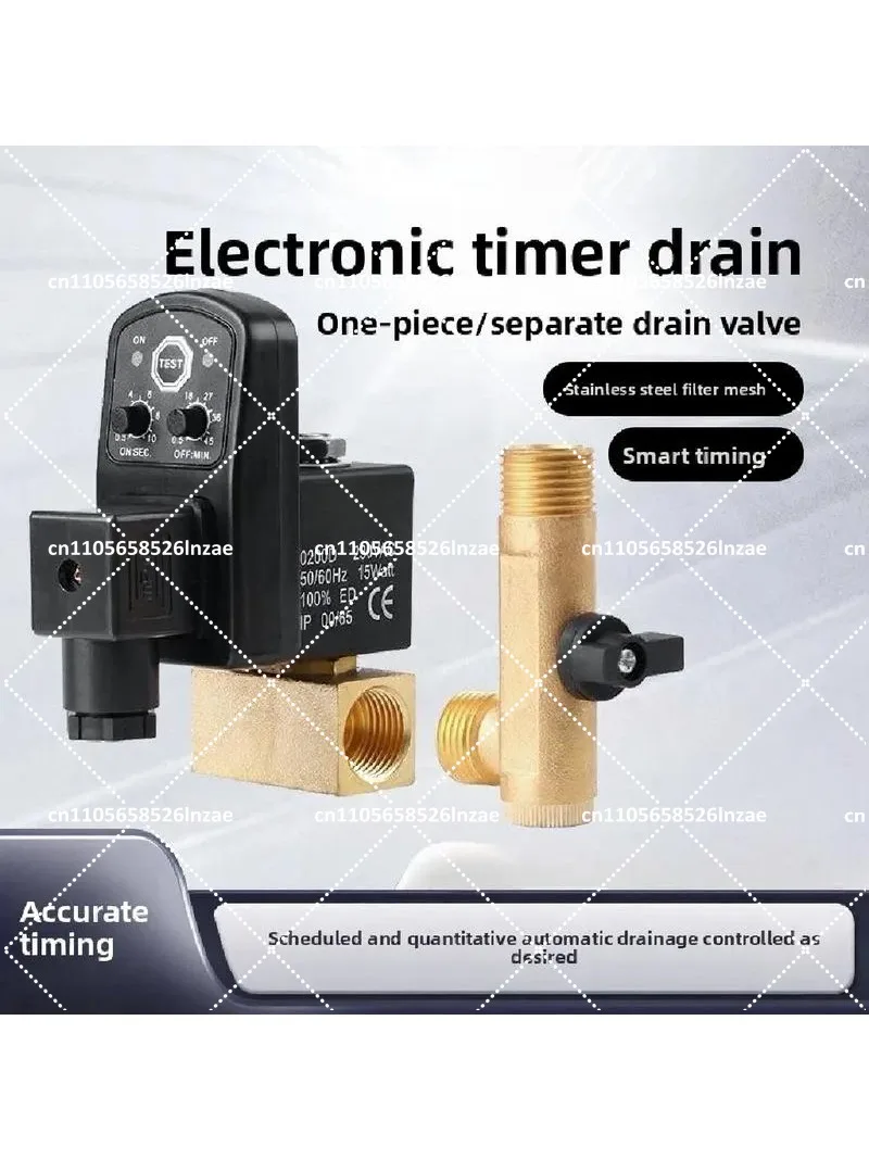 Automatic Water Release Valve 1/2 Inch Electronic Timer Drain Valve with Digital Display for Tanks & Pipes