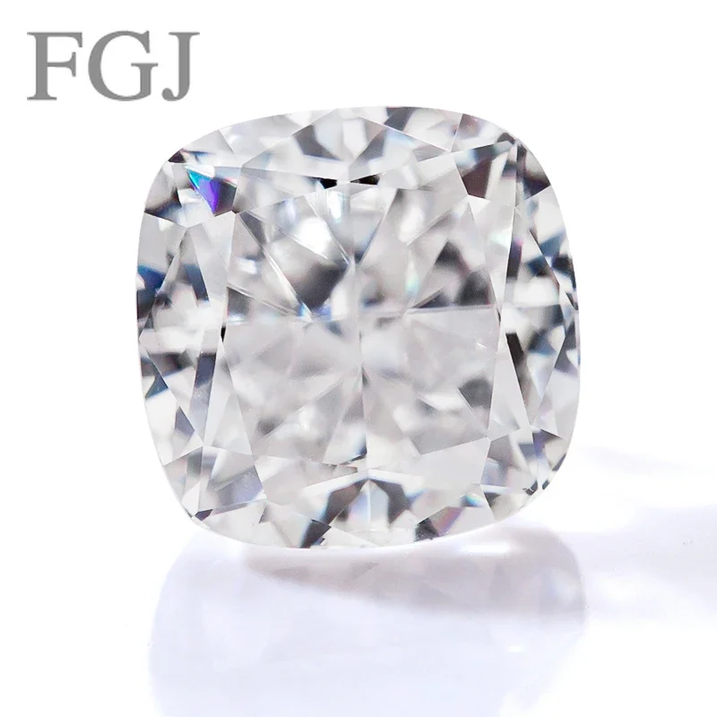 

FGJ Loose Moissanite Stone Cushion Shape D VVS1 Color Excellent Tester Positive Lab Simulation Diamond For Jewelry Ring Making