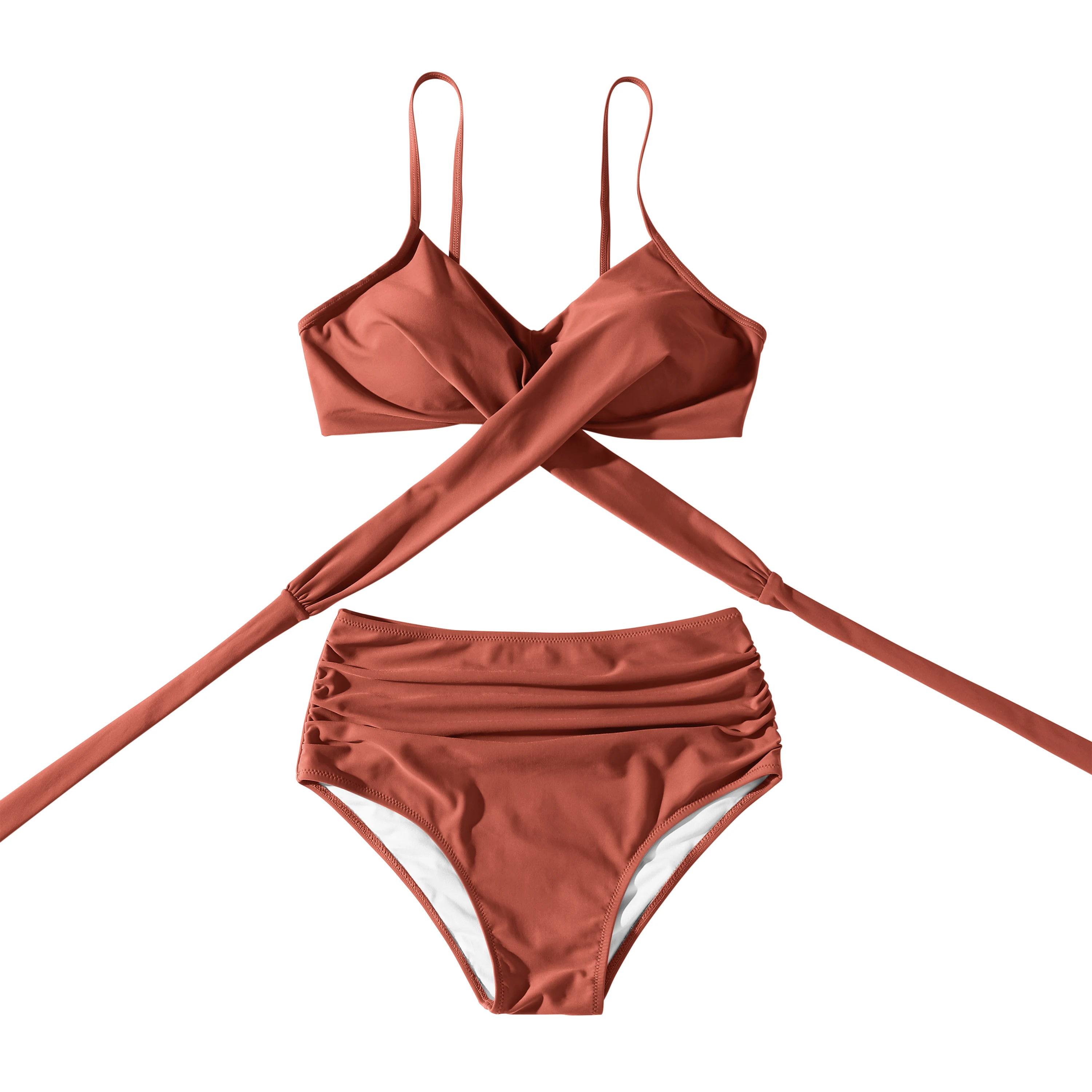 Bikini Push-Up para Mujer, Traje de Baño Sexy 2026, Conjunto de Bikini Brasileño de Cintura Alta, Traje de Baño Sólido para Playa