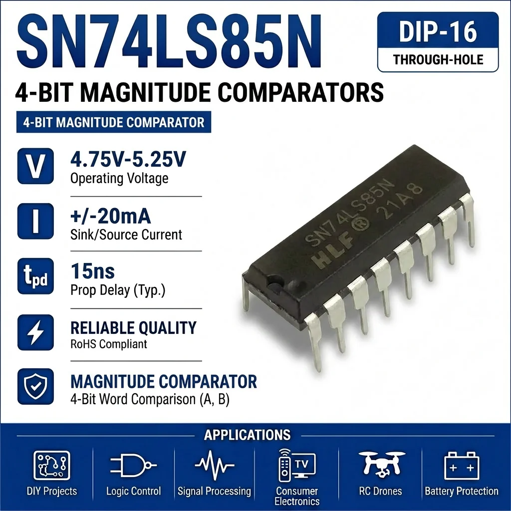 (25 pcs) SN74LS85N DIP-16 SN74LS85 4-Bit Magnitude Comparator