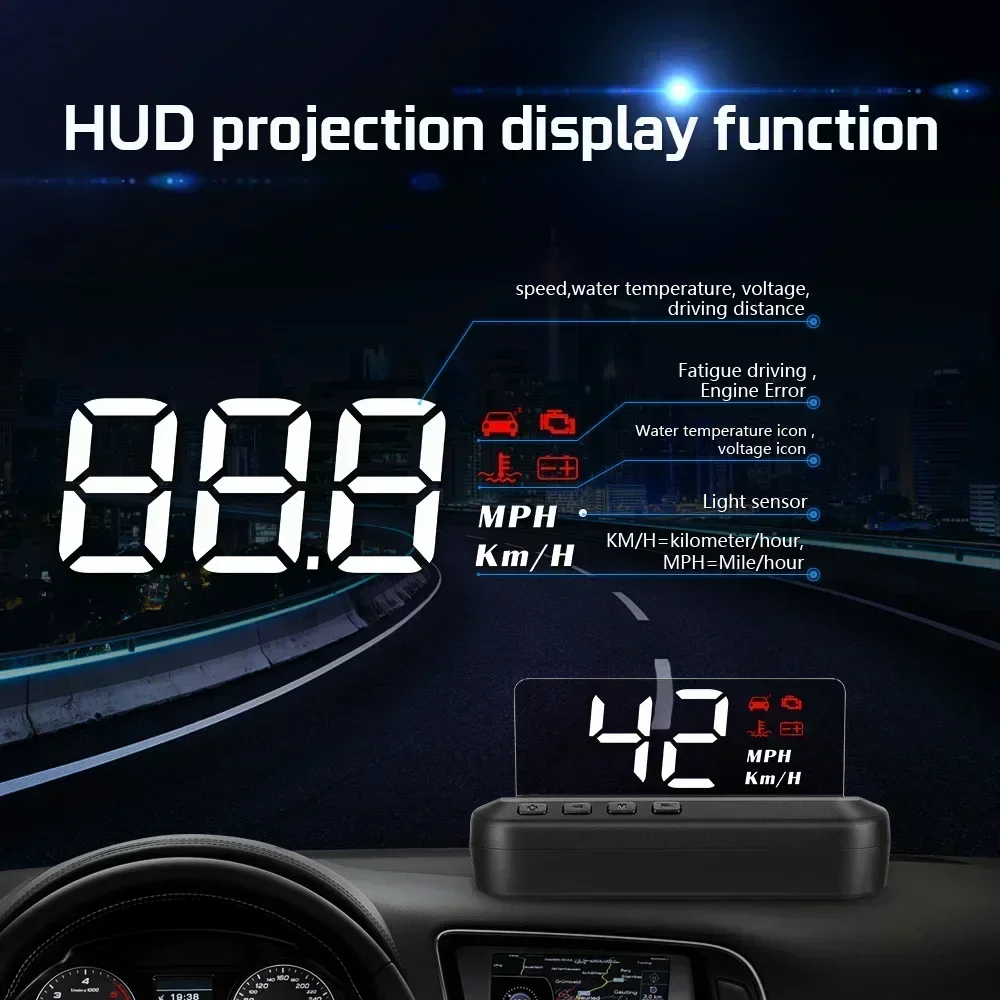 Smart Head Up Display OBD2 GPS sistema di direzione del tachimetro digitale proiettore tachimetro tensione dell\'acqua allarme di sicurezza Turbo