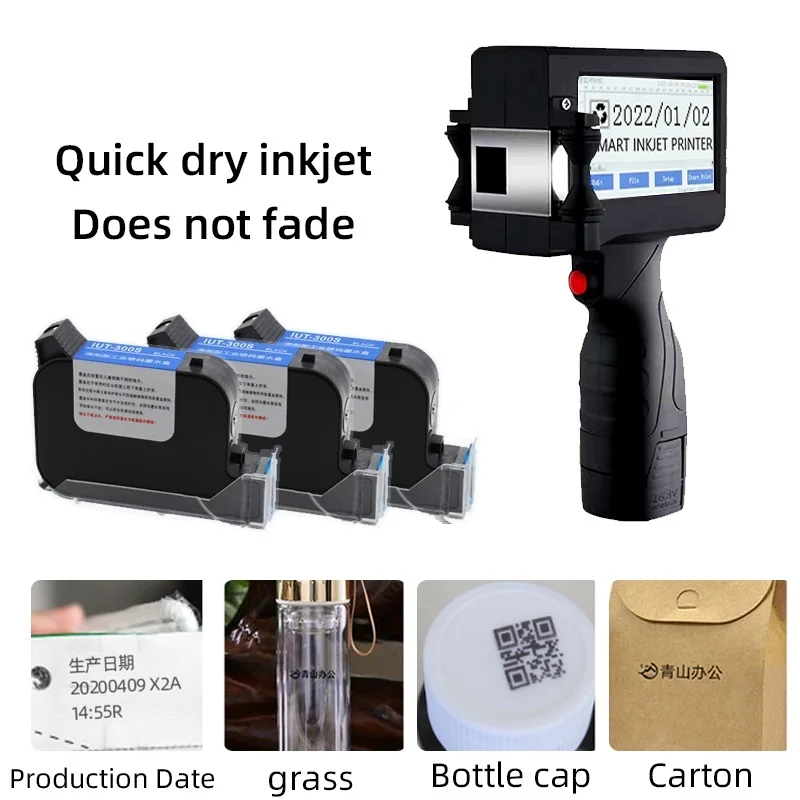 Top English Half Inch 12.7mm Handheld Coding Machine Production Date Bottle Cap Logo Label Packaging Small Inkjet Printer