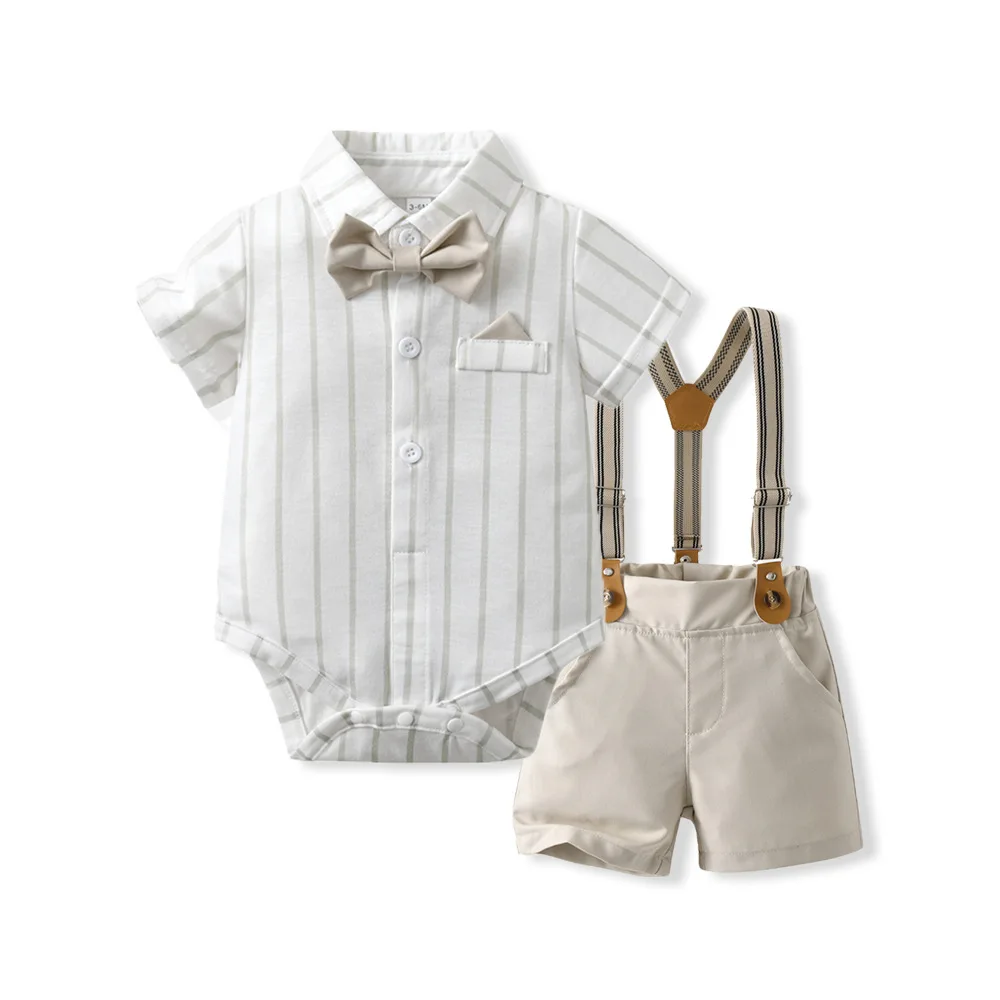 

New Arrival Toddler Boy Knit Waistcoat & Shirt Set Luxury Two Piece Suit, Baby First Birthday Ceremony Attire