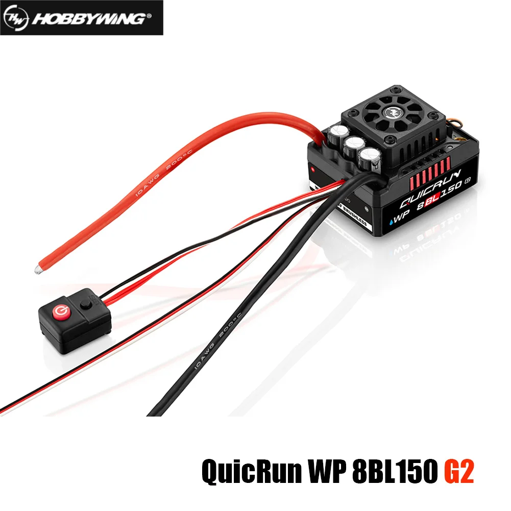 HOBBYWING QuicRun WP 8BL150 G2 Brushless Sensorless ESC Waterproof Speed Controller 3-6S for 1/8th Truck, Monster Truck