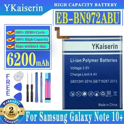 Bateria para Samsung Galaxy Note 10 Plus, EB-BN972ABU, 6200mAh, SM-N975F, SM-N975DS