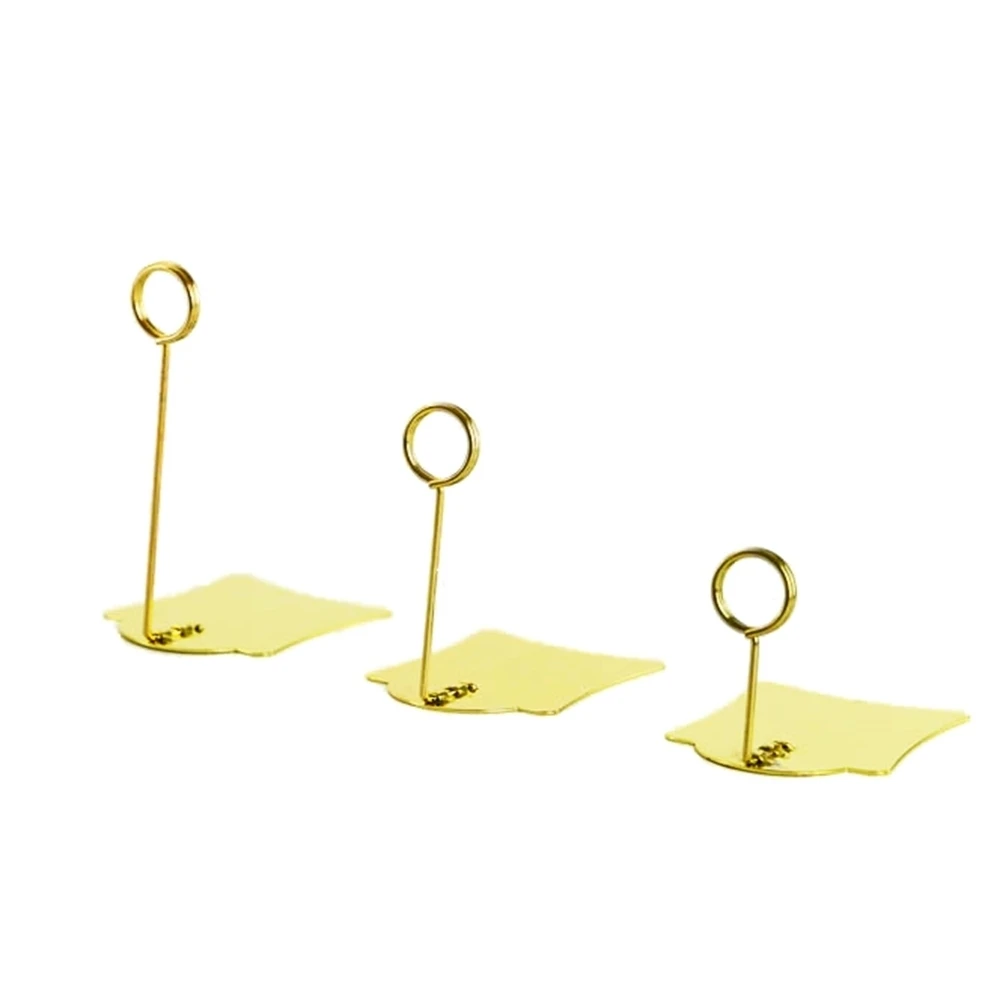 Pop Gold Metal Label Holder Clip Sign Table Top Price Tag Display Stand Clip Picture Photo Memo Note Sign Clip Rack