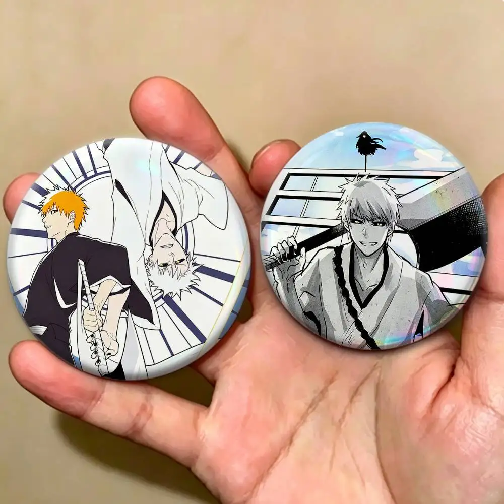 Anime I-Ichigo Kurosaki T-Toshiro Hitsugaya  Badges Creative Tinplate Button PinsBrooch Badge Clothes Backpack