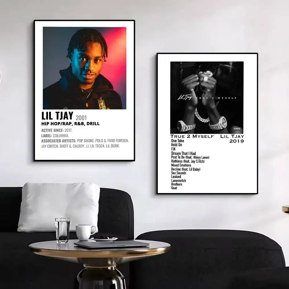 البوب مغني الراب ليل Tjay Central Cee ألبوم الموسيقى همزا المشارك ذاتية اللصق الفن ورق مقاوم للماء ملصق المنزل بار ديكور جدران الغرفة