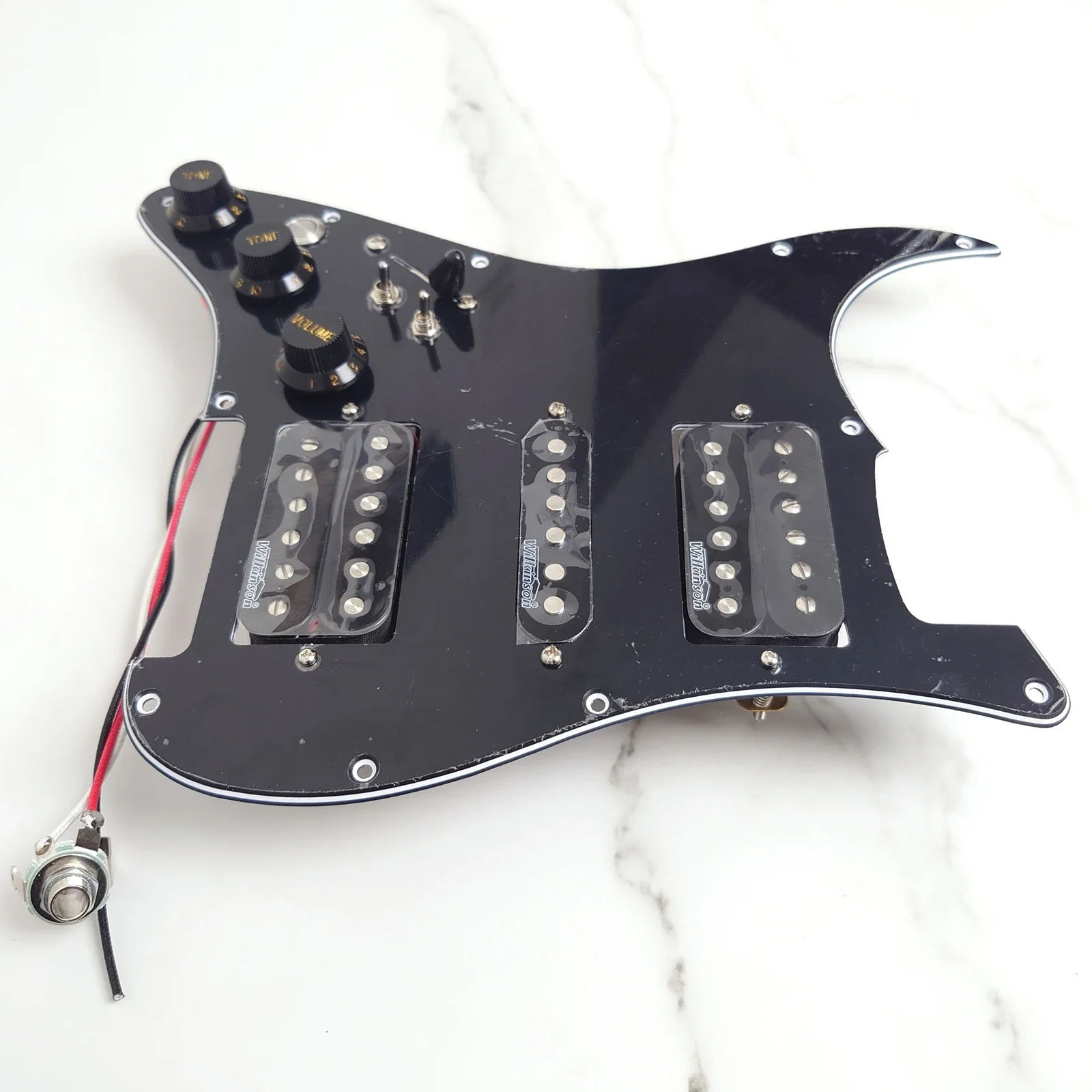 Left Handed HSH Guitar Prewired Loaded Pickguard Set,with Coil Splittin Humbucker Pickups Set for ST Guitars Replacement Parts