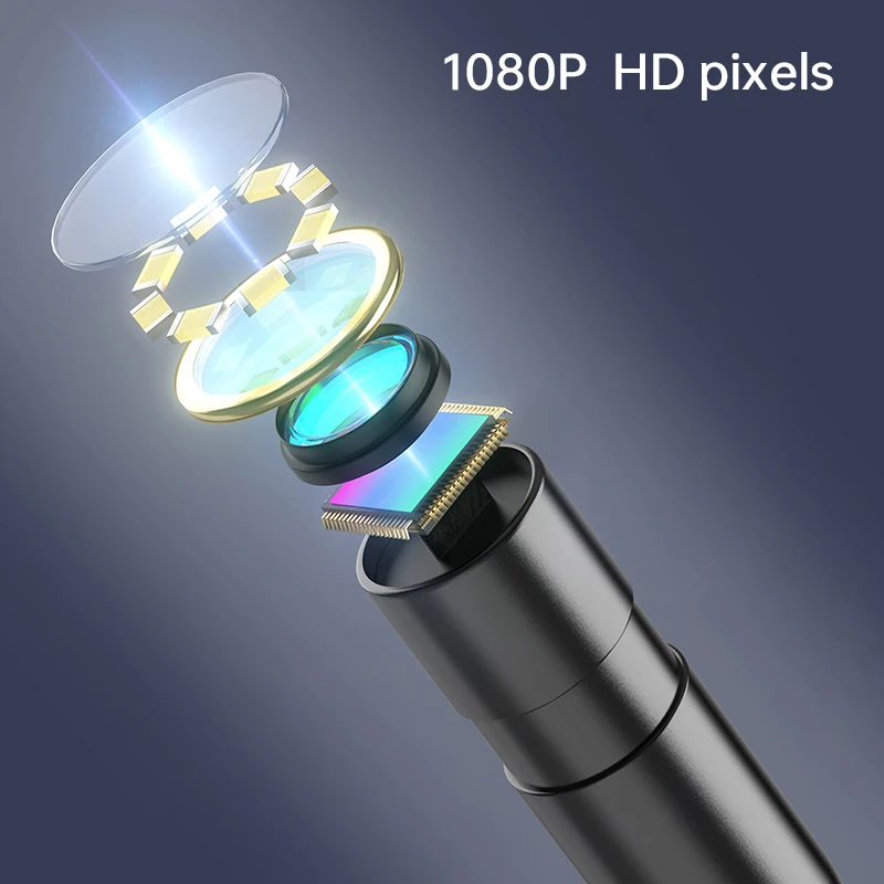 Kamera endoskop industri 4.3 inci layar IPS 8mm HD1080P IP67 tahan air 8 lampu LED inspeksi Borescope untuk pipa mobil perbaikan