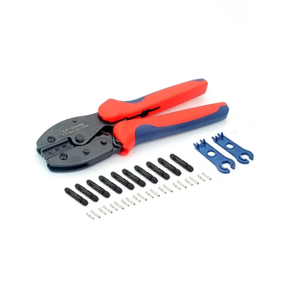 

6 Pairs Connectors Solar Crimper Tool Kit 2546B Crimping Pliers Durable Solar Panel Cable Assembly Spanner Wrench