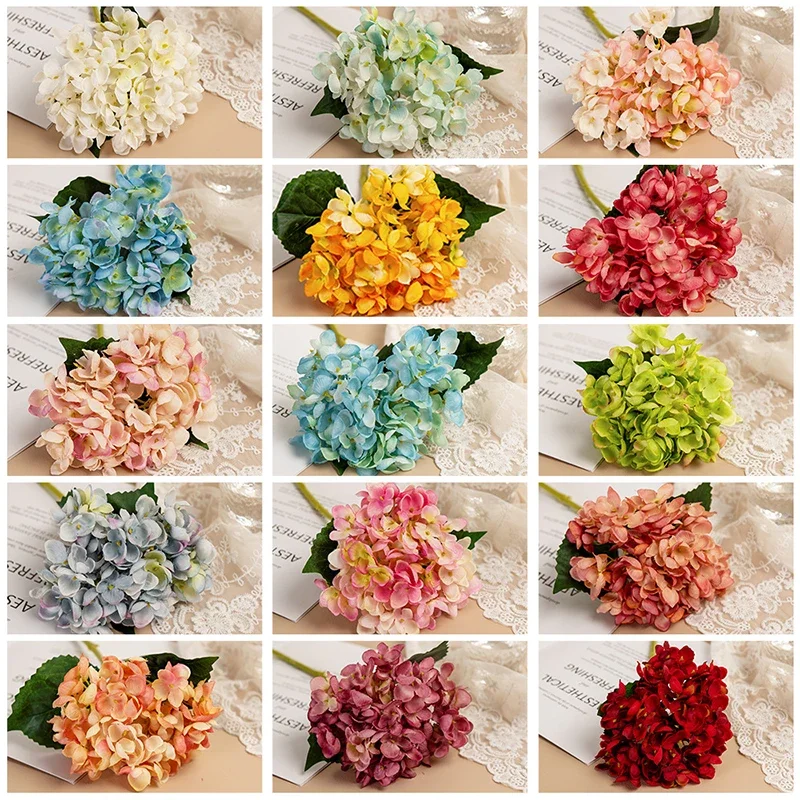 

Hydrangea Artificial Flowers Branch Home Wedding Decor Silk Plastic Flower High Quality Flower Party Room Decoration Vines