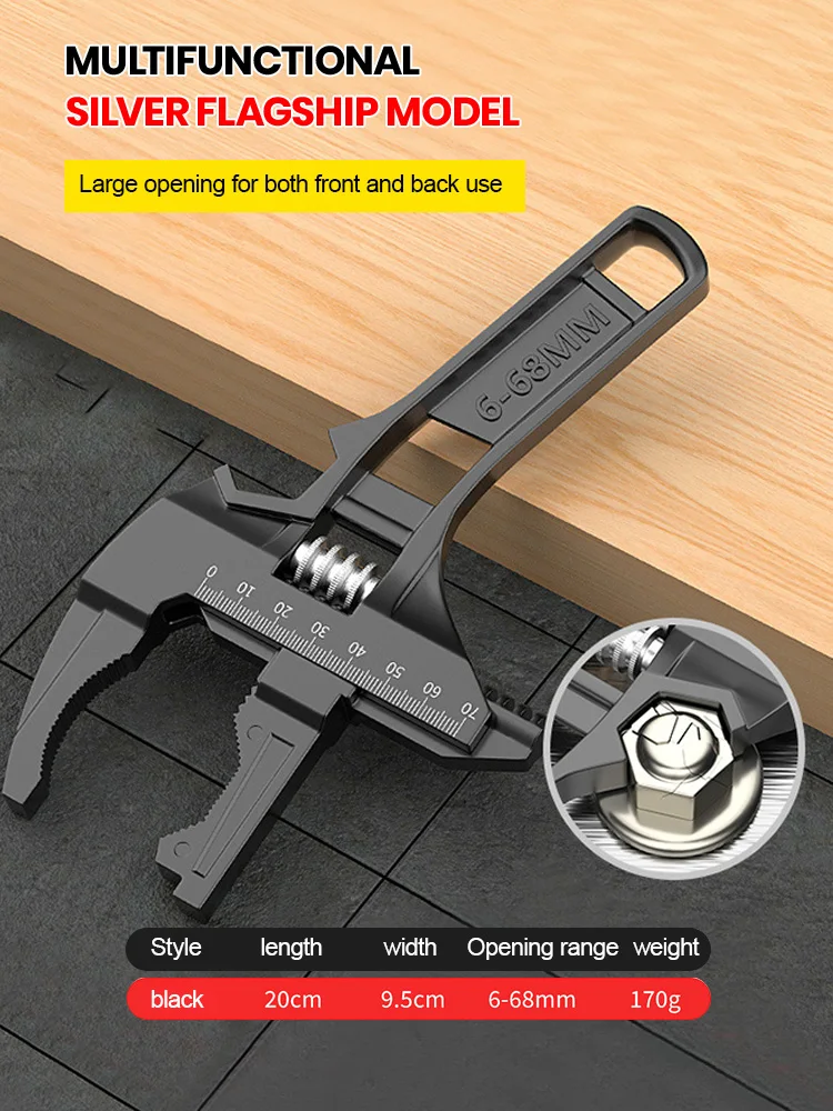 

Многофункциональный ключ для раковины, короткая ручка, регулируемый ключ с открытым концом, смеситель для ванной комнаты, гаечный ключ для установки сантехники, специальные инструменты