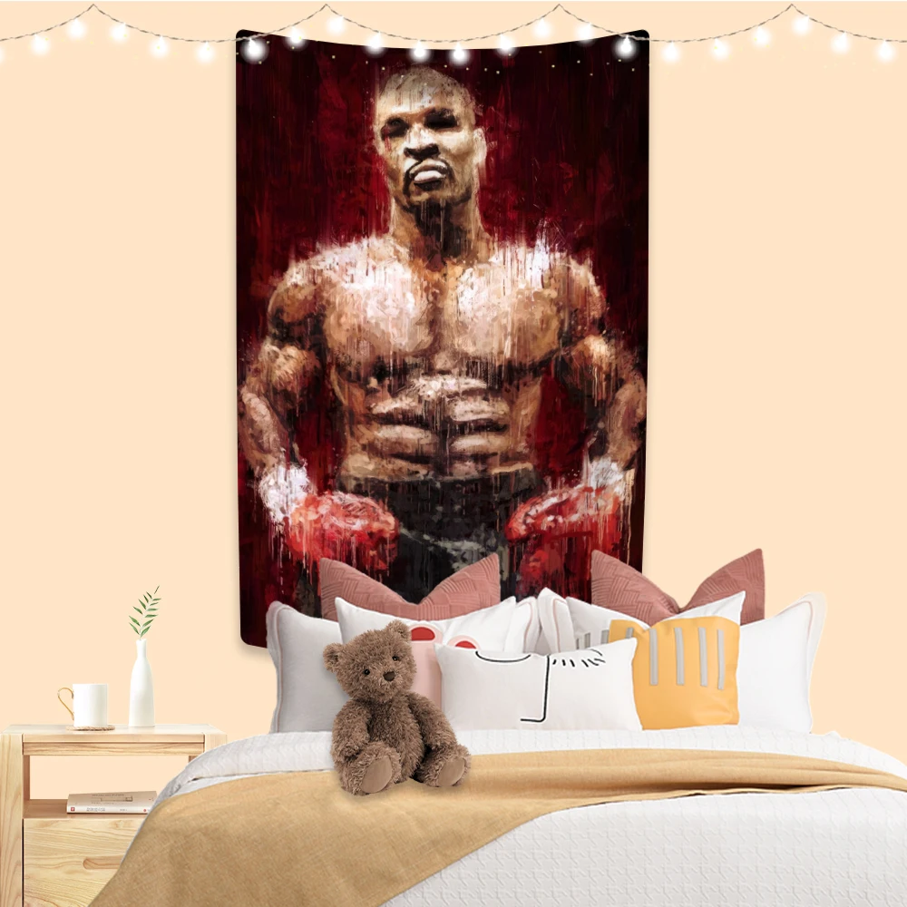 

XxDeco Mike Tyson Tapestry Boxing Champion Poster Printed Wall Hanging Carpets Bedroom Or Home Decoration Party Backdrop