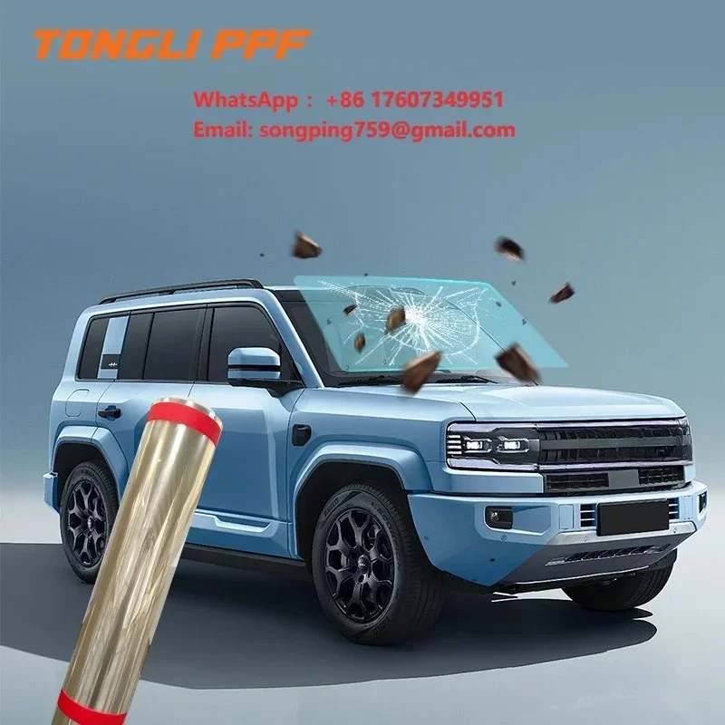 TPU PPF Windshield Protection Film 6.5mil - High Definition Super Hydrophobic Anti-Fouling Explosion-Proof No Dizziness