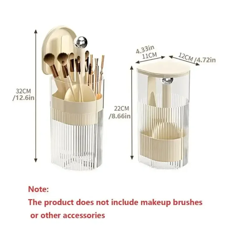 Automatischer Make-up-Pinselhalter mit Staubdichtem Deckel, Kosmetik-Aufbewahrungsbox, Schreibtisch-Organizer für Pinsel und Lippenstifte – Detail 7