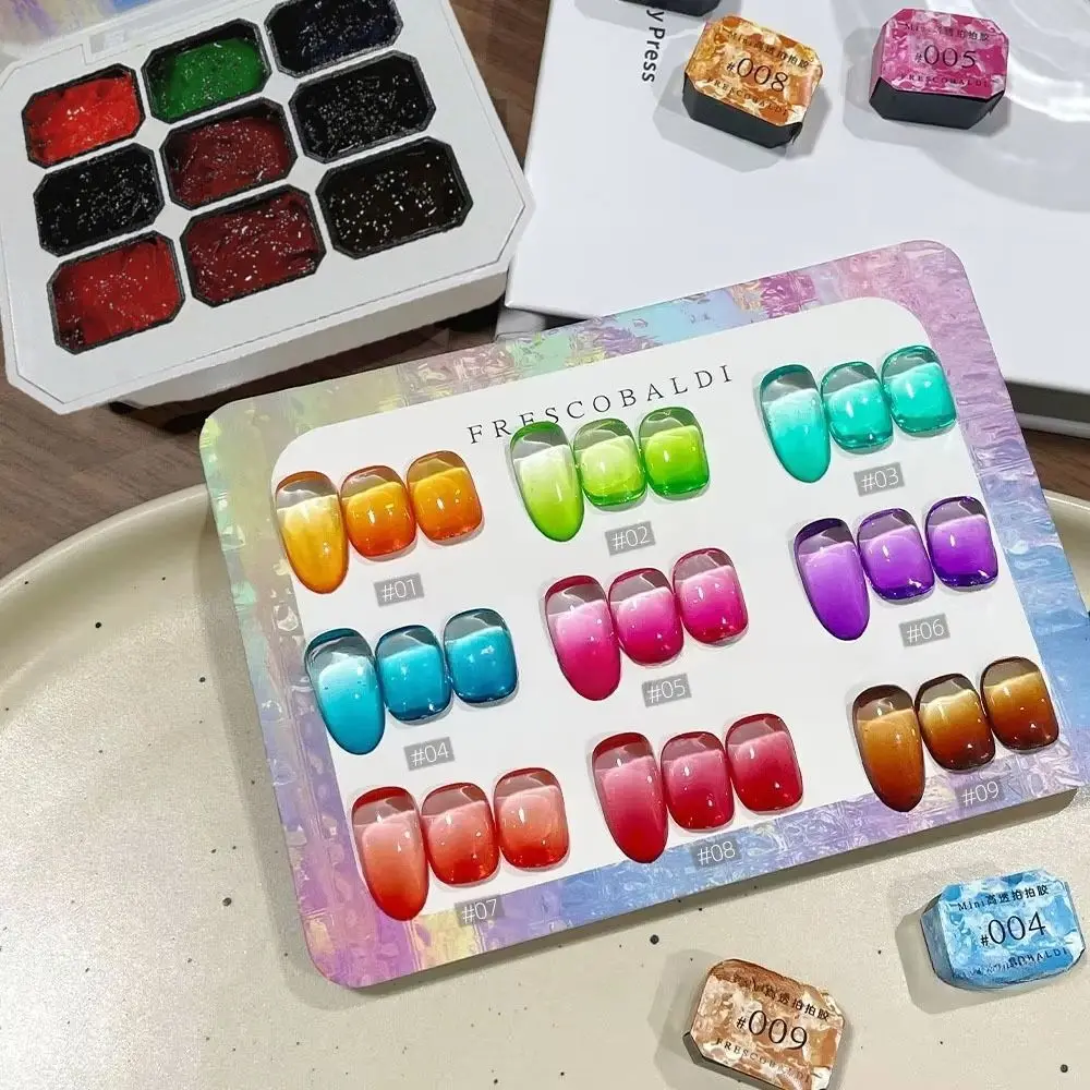 Mini 4IN1 Pat Ombre Gel Nagellak Franse Nagelmanicure 9-kleuren Gemakkelijk Gradiënt Schilderen Gel Effen UV Verf Art Gel voor DIY