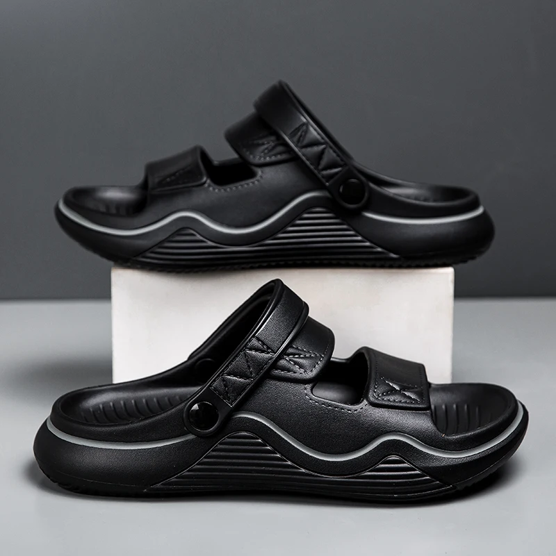 

Unisex Summer Slippers Sporty Driving Beach Sandals Anti-Slip Odor-Resistant Large Size Trendy EVA Flat Heel Casual Shoes