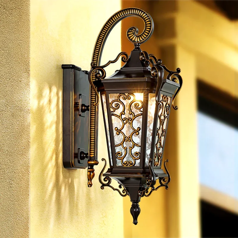 European style outdoor wall lamp waterproof courtyard lamp super bright outdoor villa gate side lamp balcony terrace lamp