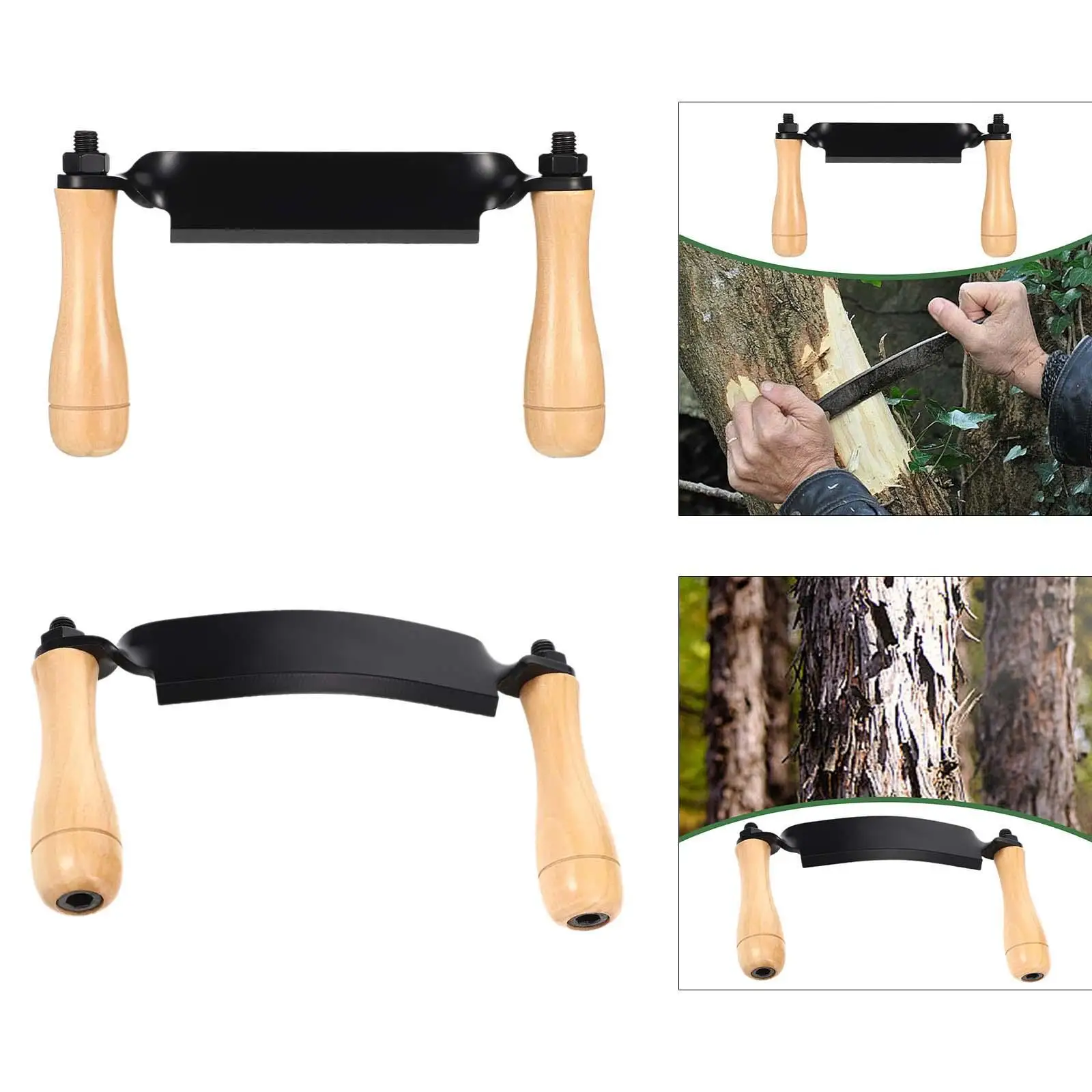 

Felled Draw Shave Knife Tree Bark Removal Tool Woodworking Debarking Hand Tool for Outdoor Carving Gardening Men Log Stripping