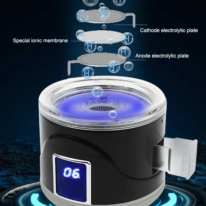 최대 1600ppb Bluevida 수소 물병 생성기 노화 방지 2000mAh 대용량 긴 작업 시간 스포츠용 휴대용