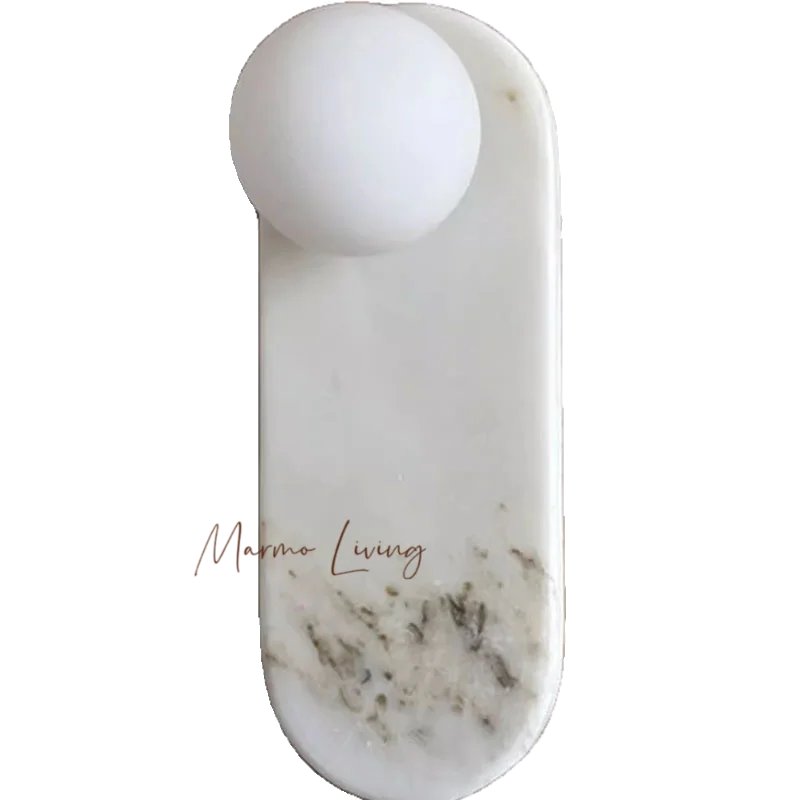Middle-aged silent wind natural marble wall lamp designer model room villa bedroom living room corridor background wall lamp