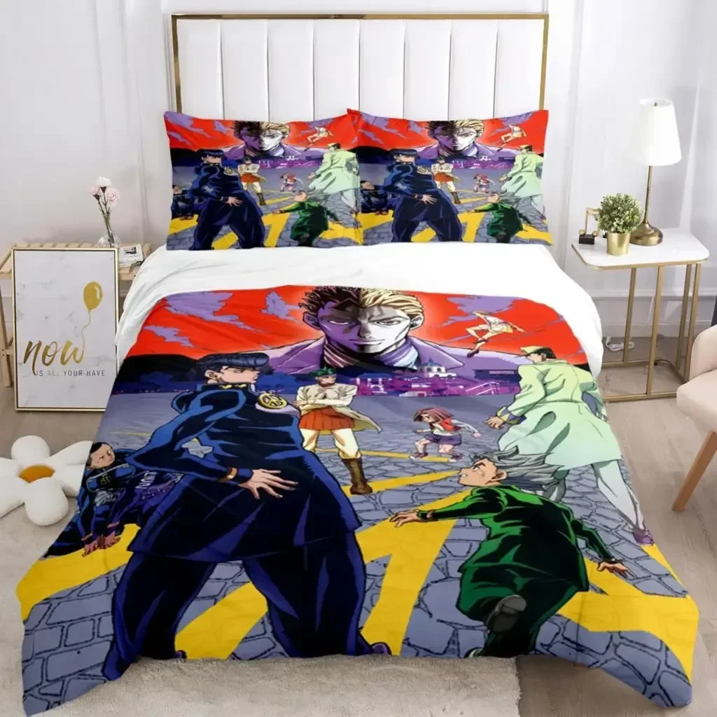 JOJO Anime Print 3D NEW Duvet Cover Pillowcase Bedding Set Adult Boy Girl Bedroom Decoration Children Single Double Large