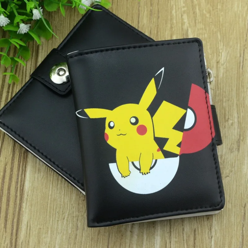 Pokemon Cartoon Pikachu Psyduck Kawaii Creative Wallet Short Printed PU Snap Wallet Student Coin Purse Children Birthday Gifts