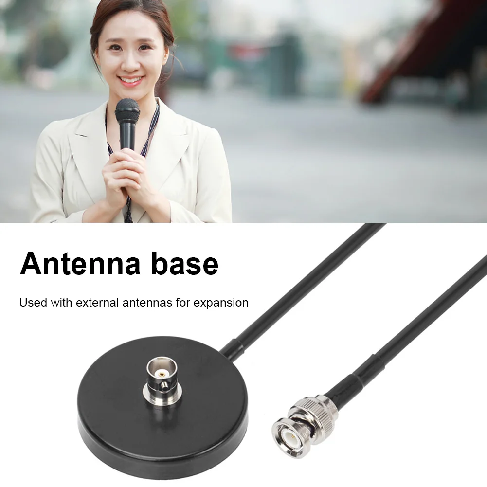 RG58 Mobile Radio Antenna Mount Portable BNC Female Magnetic Mount Base 5 Meters for Two Way Radio for Wireless Microphone