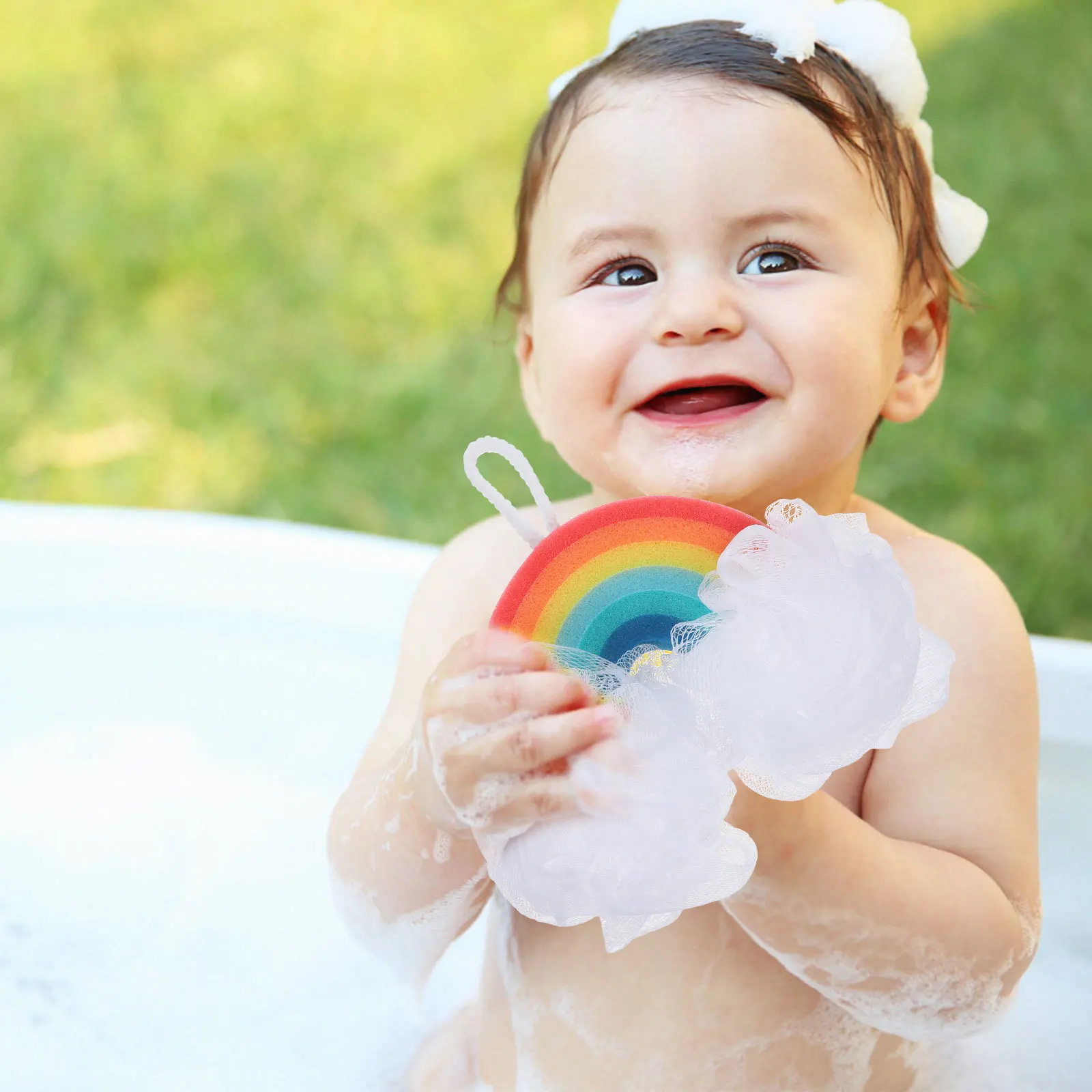 3 قطعة مجموعة إسفنجة حمام للأطفال إسفنجة تقشير ناعمة من البولي يوريثان للأطفال فقاعات وفيرة في تجربة وقت الاستحمام الممتعة في الماء #4