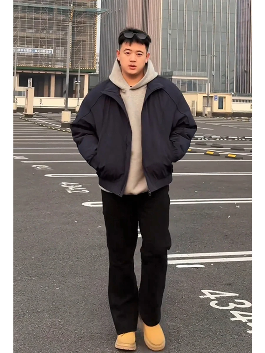 

Мужская хлопковая куртка-бомбер Oumulong с утепленными плечами, короткий рукав, зимняя теплая повседневная свободная куртка, эксклюзивно онлайн